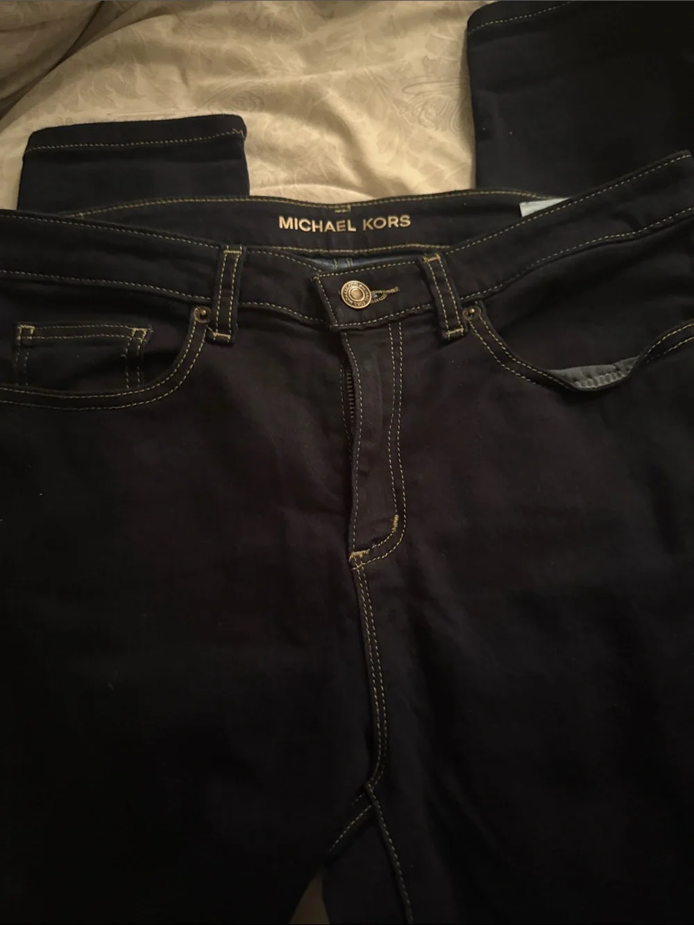 Michael Kors  women navy blue Slim Jeans with Contrast Stitching